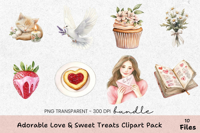 Valentine’s Day Watercolor Clipart Bundle - CraftNest - Digital Crafting and Art