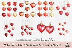 Heart Christmas Ornaments Clipart Bundle - CraftNest - Digital Crafting and Art