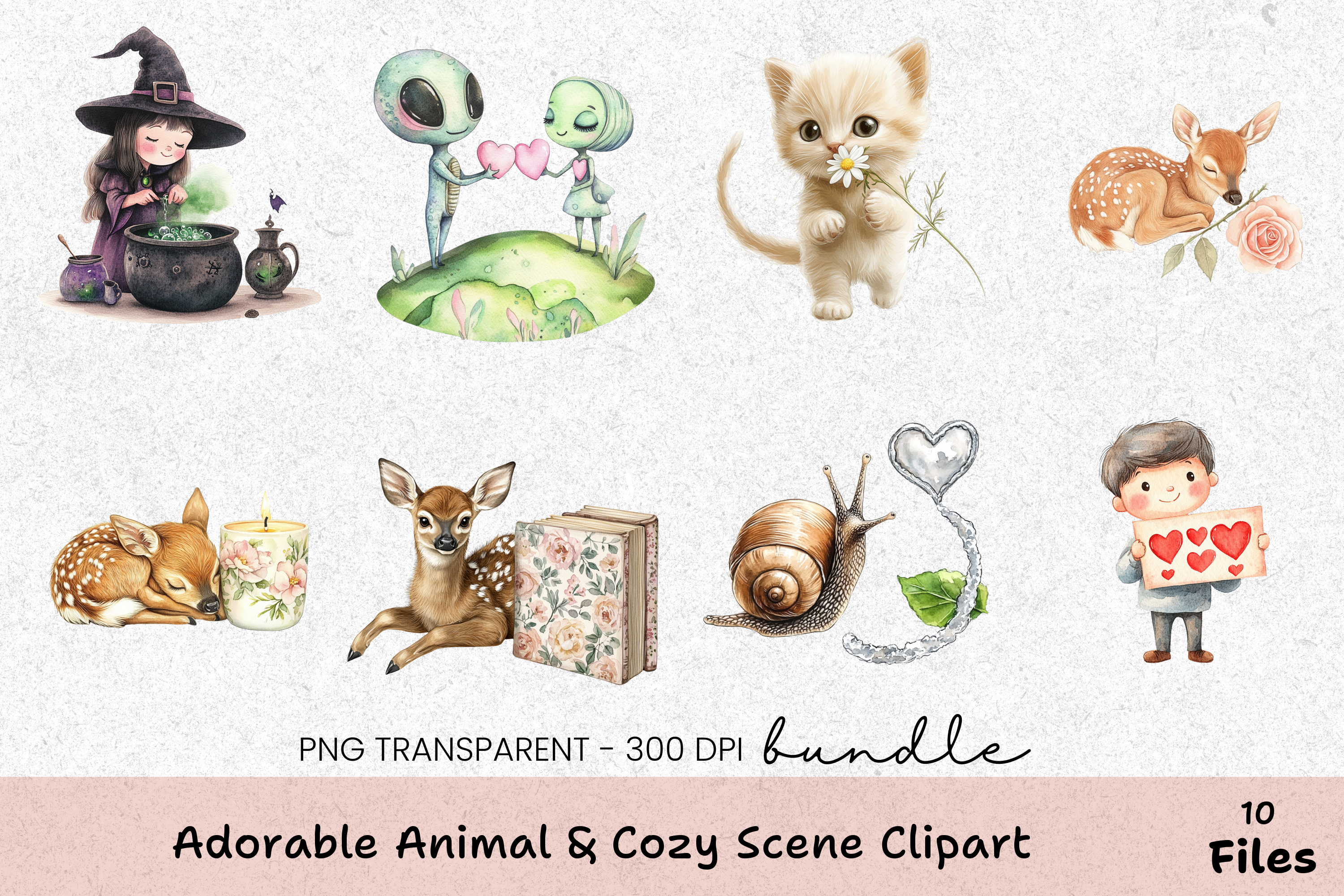 Adorable Animal & Cozy Scene Clipart Bundle