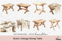 Rustic Cottage Dining Table Clipart Bundle - CraftNest - Digital Crafting and Art