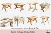 Rustic Cottage Dining Table Clipart Bundle