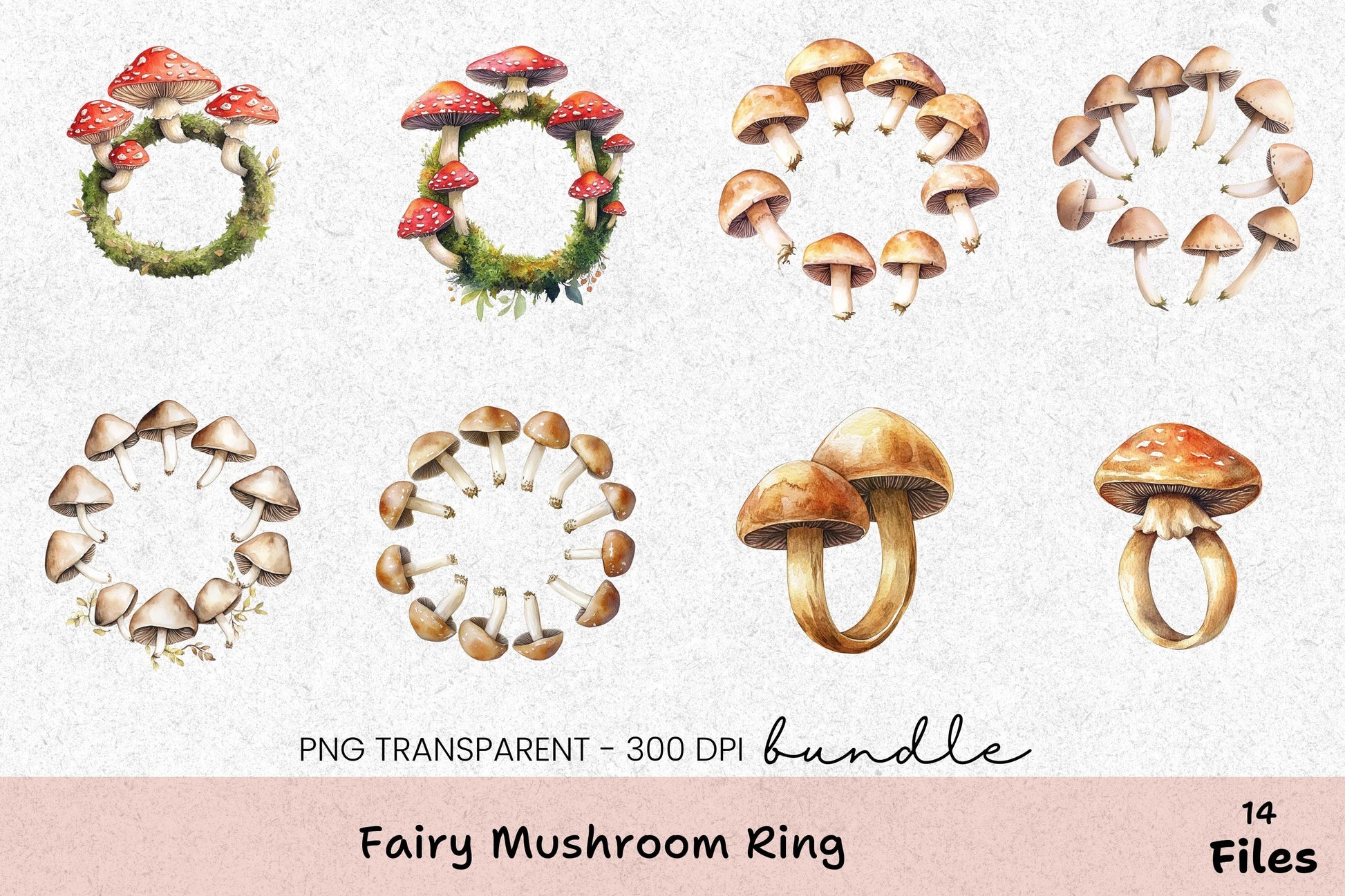Fairy Mushroom Ring Clipart Bundle - CraftNest - Digital Crafting and Art