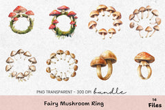 Fairy Mushroom Ring Clipart Bundle - CraftNest - Digital Crafting and Art