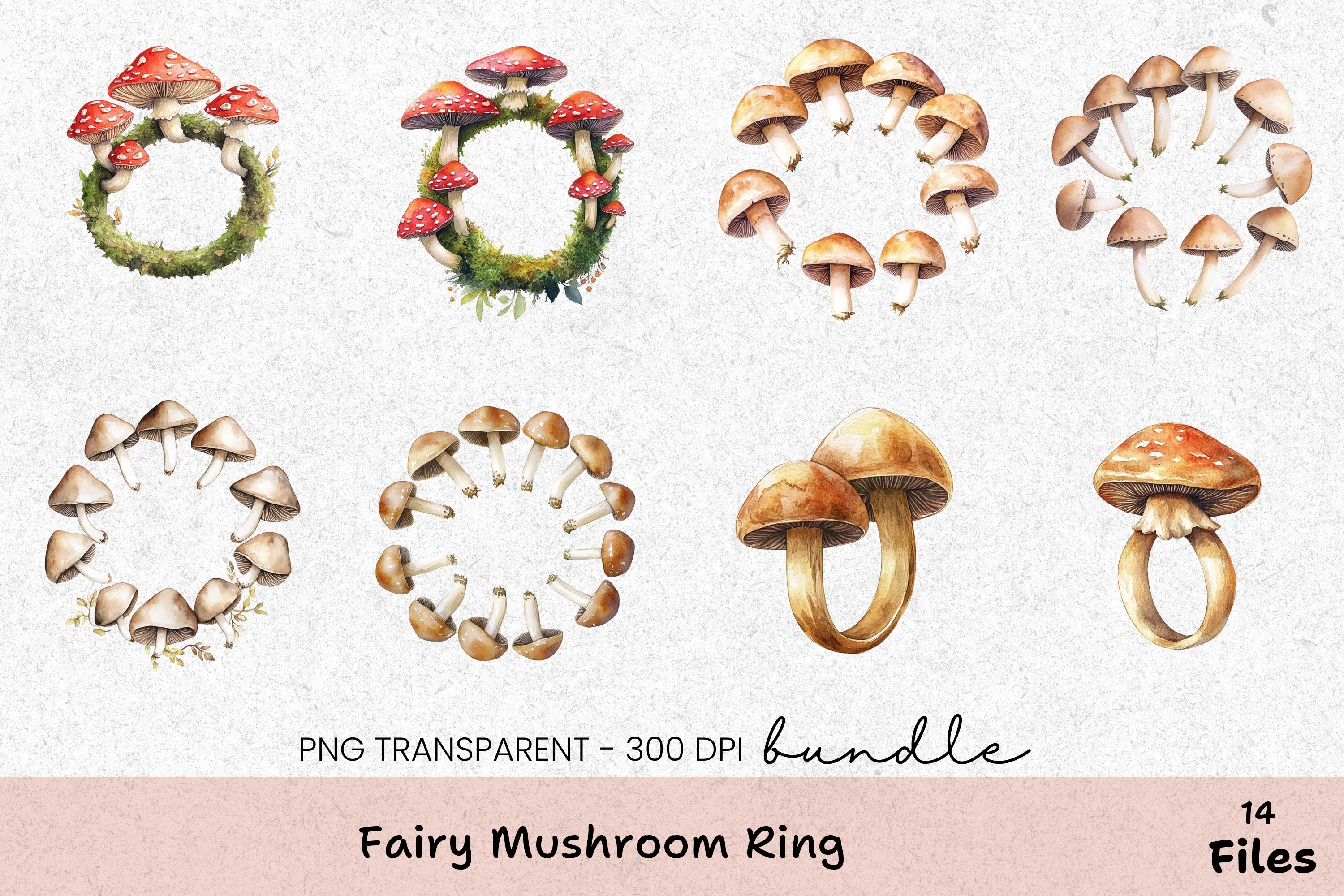 Fairy Mushroom Ring Clipart Bundle - CraftNest - Digital Crafting and Art