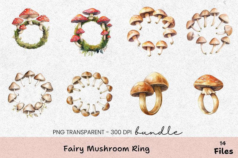 Fairy Mushroom Ring Clipart Bundle - CraftNest - Digital Crafting and Art