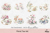 Floral Tea Set Clipart Bundle