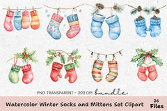 Winter Socks and Mittens Clipart Bundle - CraftNest - Digital Crafting and Art