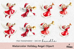 Holiday Angel Clipart Bundle - CraftNest - Digital Crafting and Art