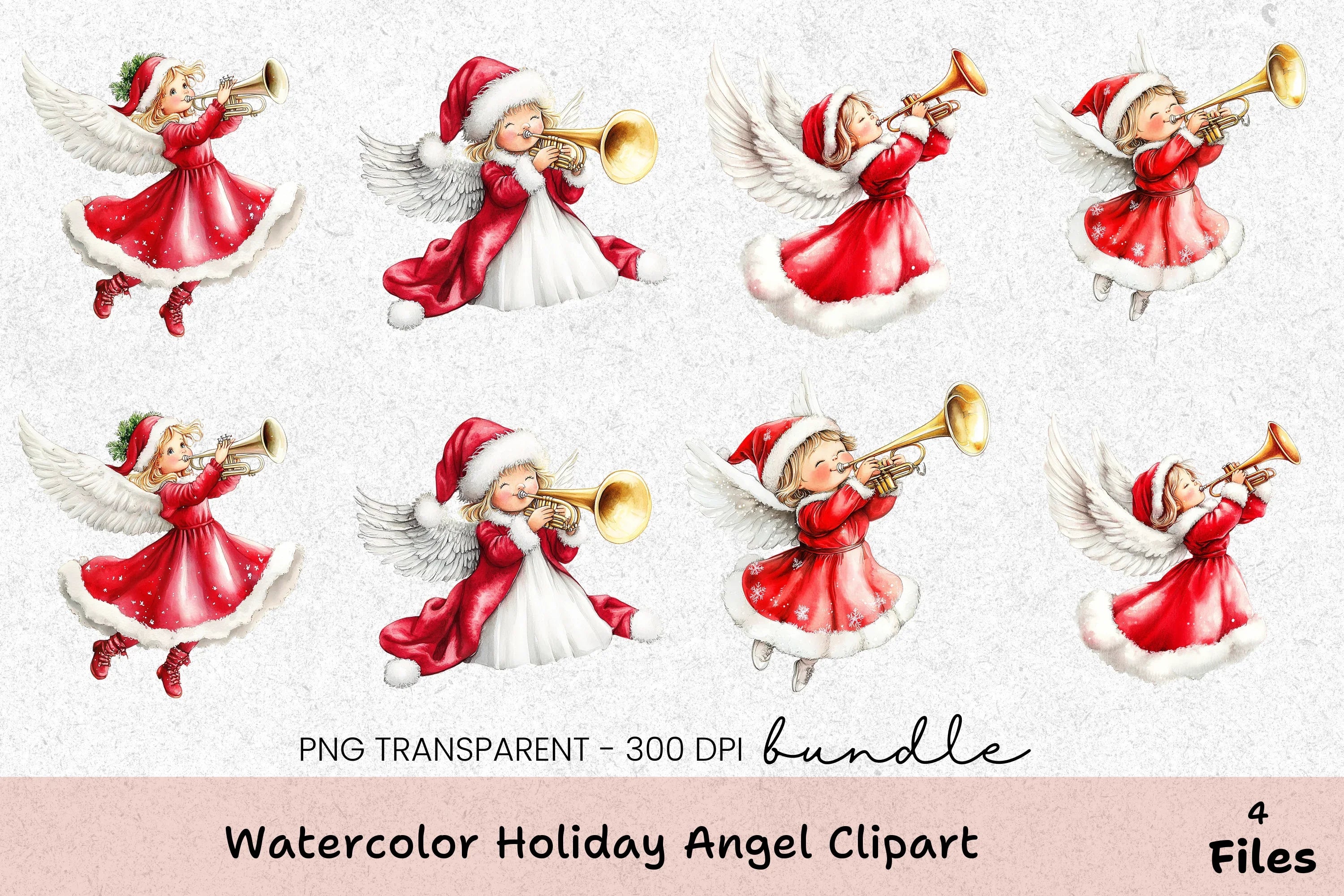 Holiday Angel Clipart Bundle - CraftNest - Digital Crafting and Art