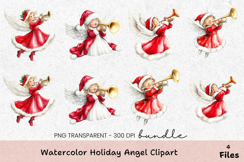Holiday Angel Clipart Bundle - CraftNest - Digital Crafting and Art