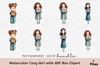 Cozy Girl Gift Box Clipart Bundle