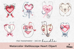 Stethoscope Heart Clipart Bundle - CraftNest - Digital Crafting and Art