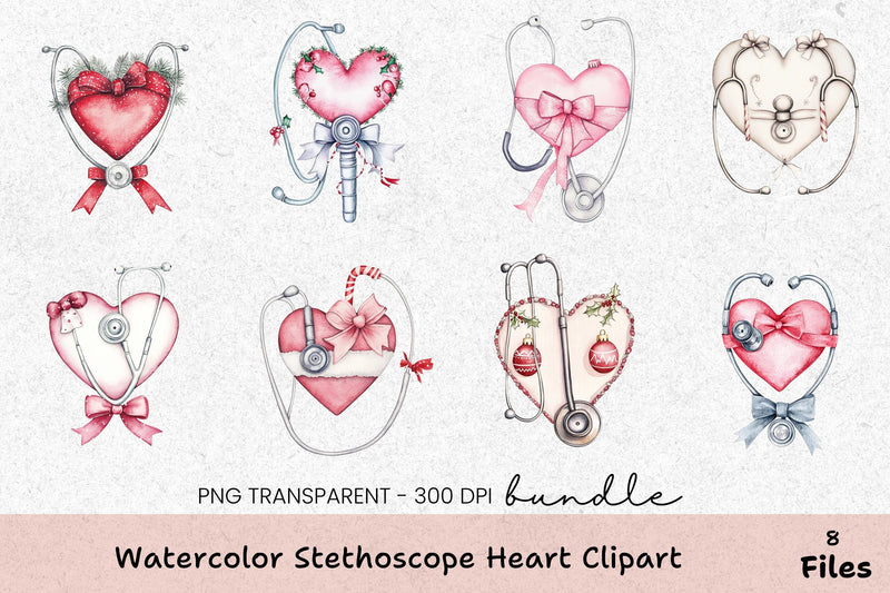 Stethoscope Heart Clipart Bundle - CraftNest - Digital Crafting and Art