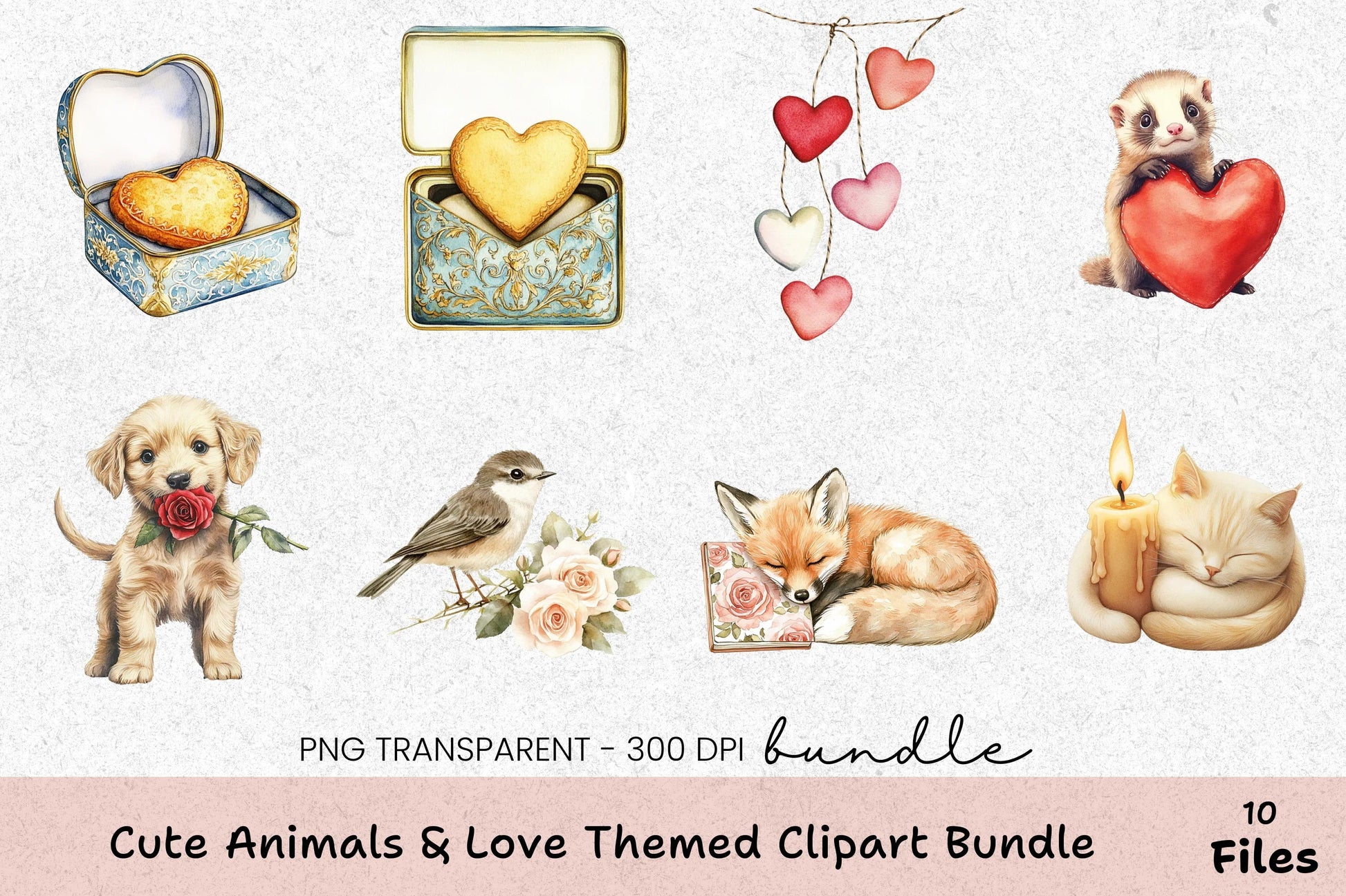 Cute Animals & Love Clipart Bundle - CraftNest - Digital Crafting and Art