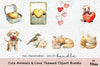 Cute Animals & Love Clipart Bundle