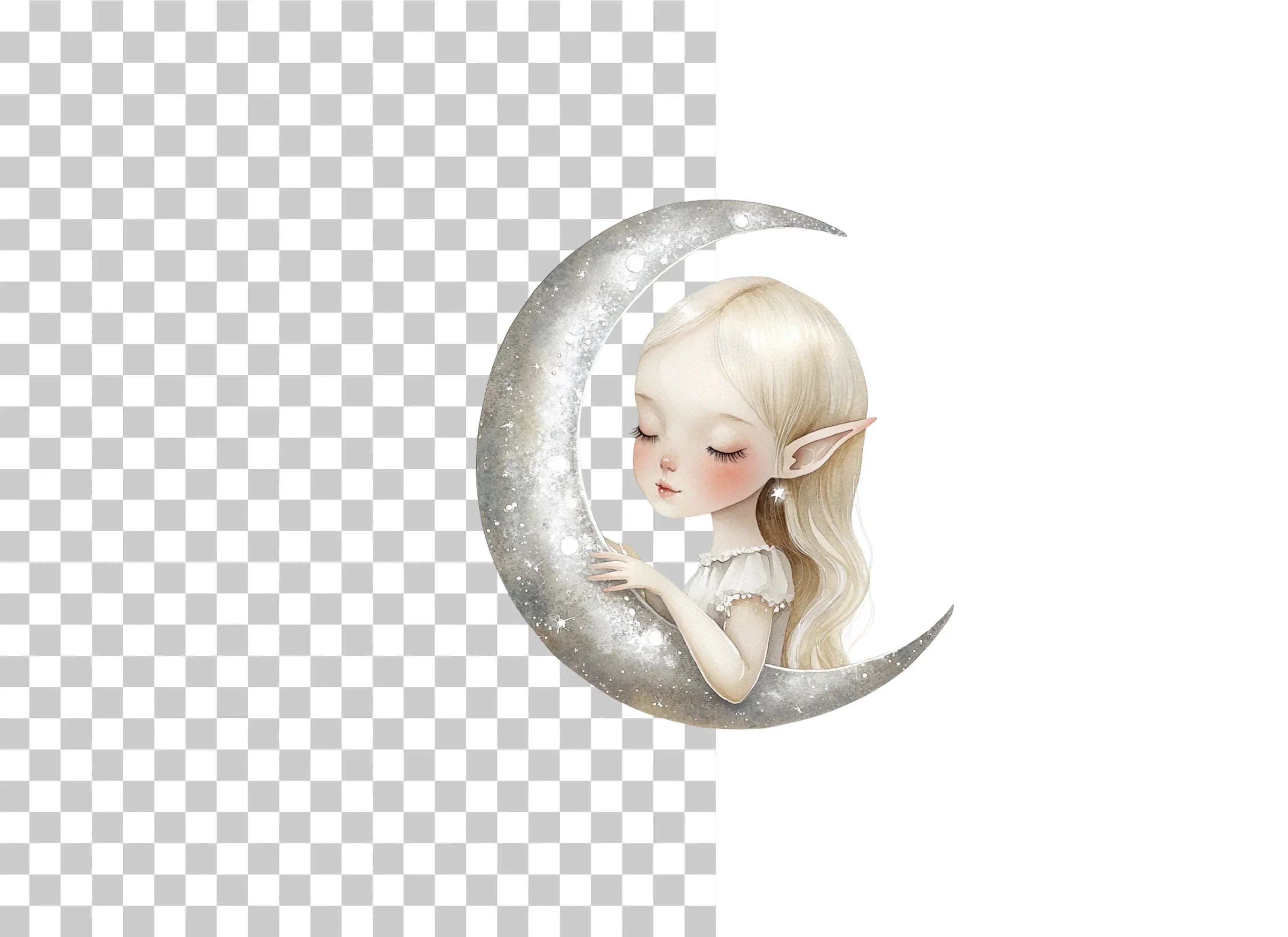 Moon Fairy Celestial Girl Clipart Bundle - CraftNest - Digital Crafting and Art