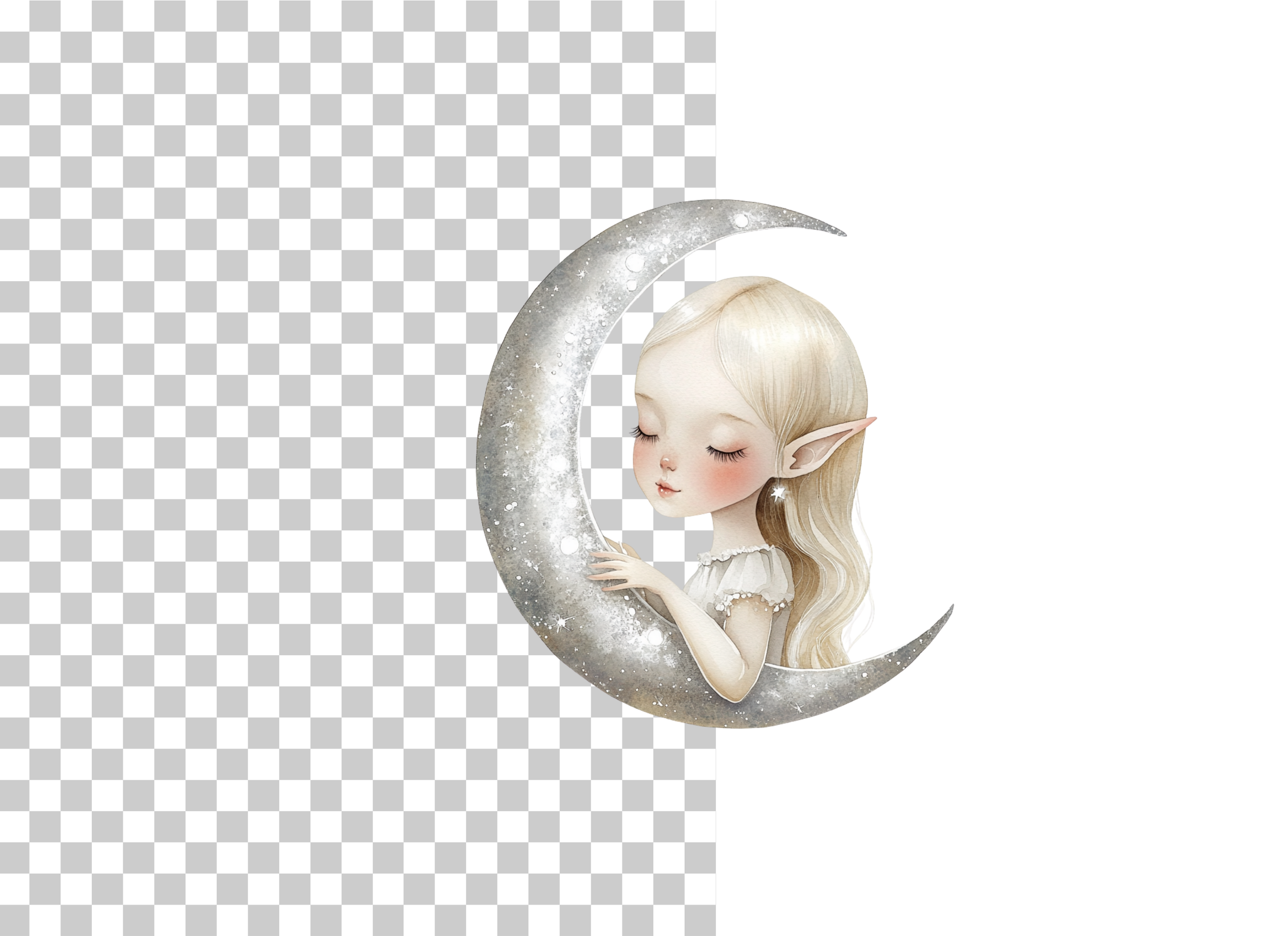 Moon Fairy Celestial Girl Clipart Bundle