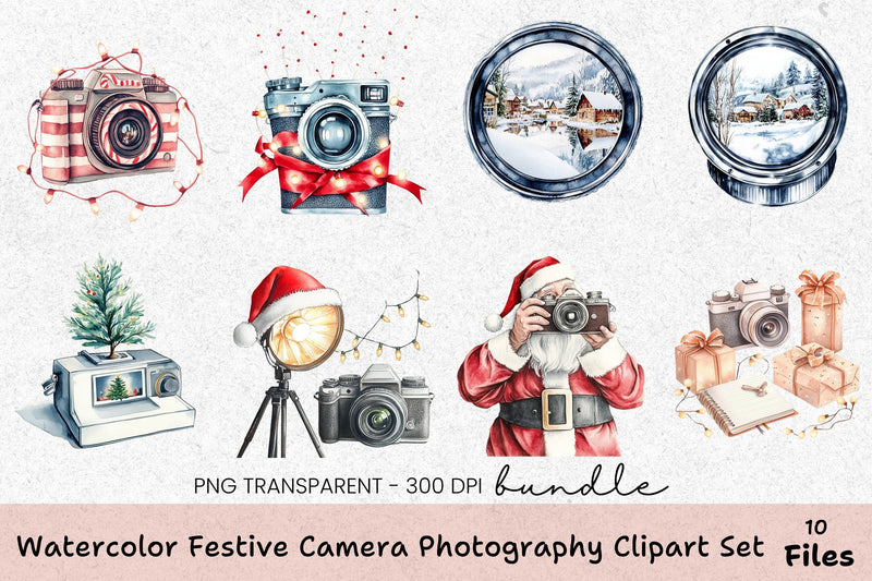 Festive Camera Photography Clipart Bundle - CraftNest - Digital Crafting and Art