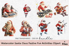 Santa Claus Festive Fun Activities Clipart Bundle - CraftNest - Digital Crafting and Art