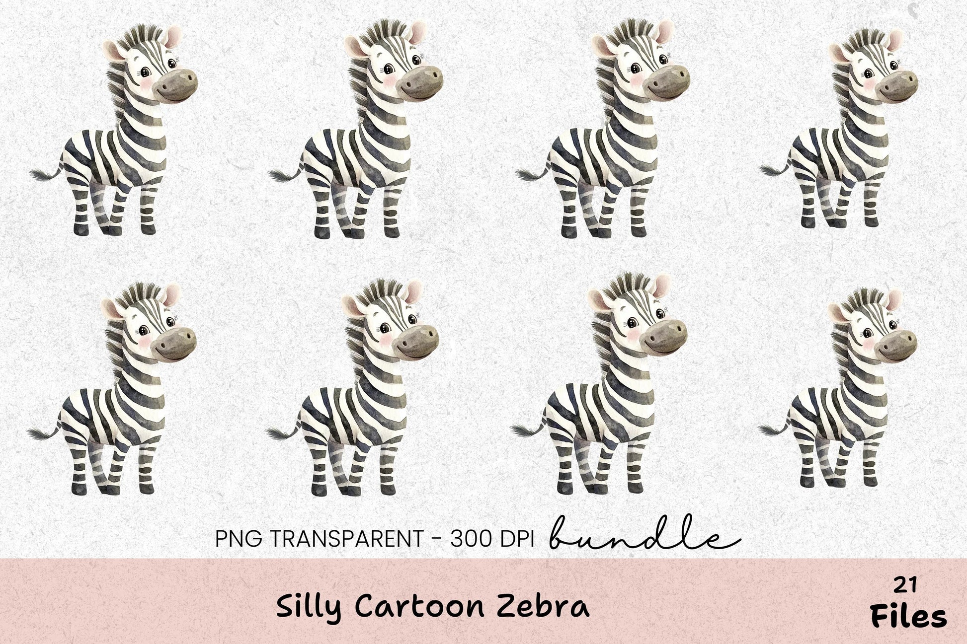 Silly Cartoon Zebra Clipart Bundle - CraftNest - Digital Crafting and Art