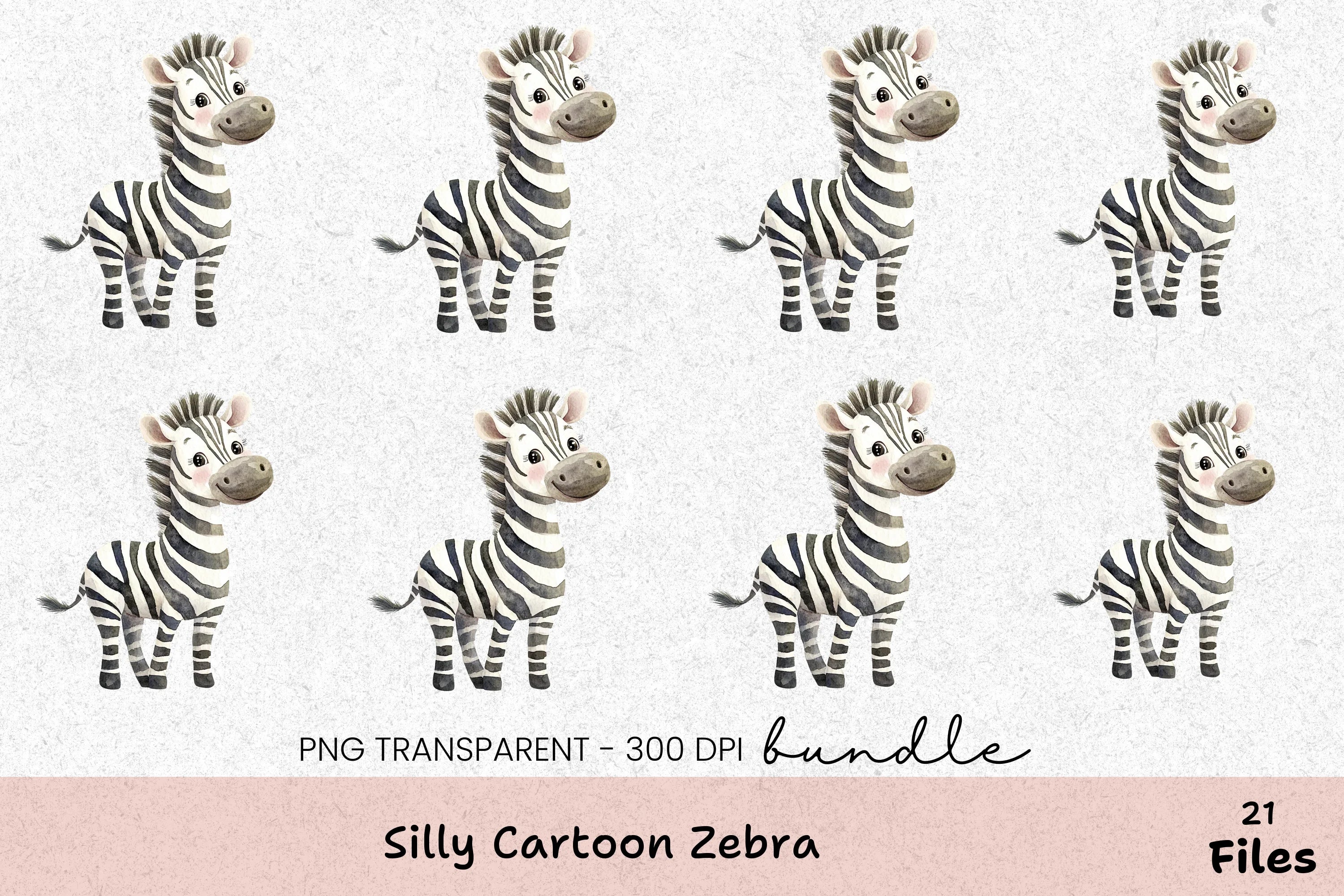 Silly Cartoon Zebra Clipart Bundle - CraftNest - Digital Crafting and Art