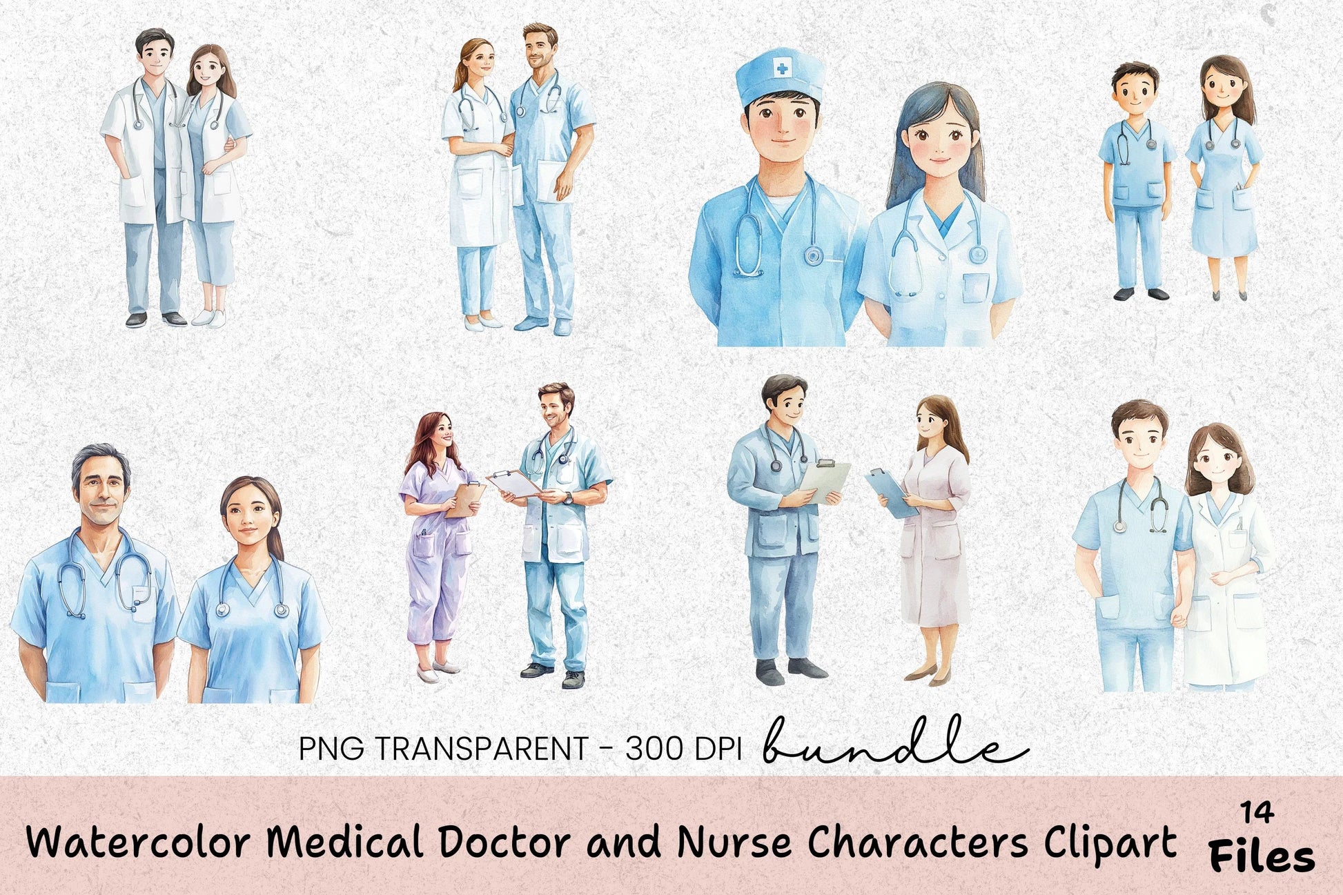 Medical Doctor and Nurse Characters Clipart Bundle - CraftNest - Digital Crafting and Art