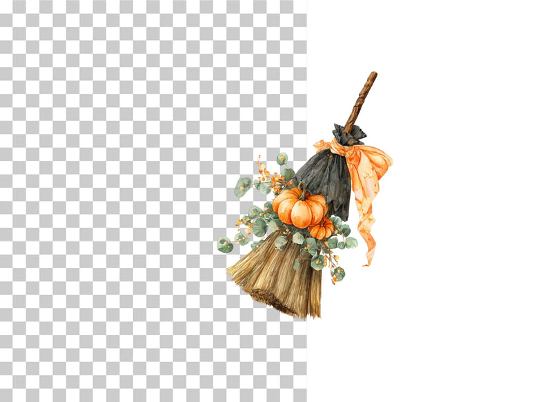 Autumn Witch Broom Clipart Bundle - CraftNest - Digital Crafting and Art