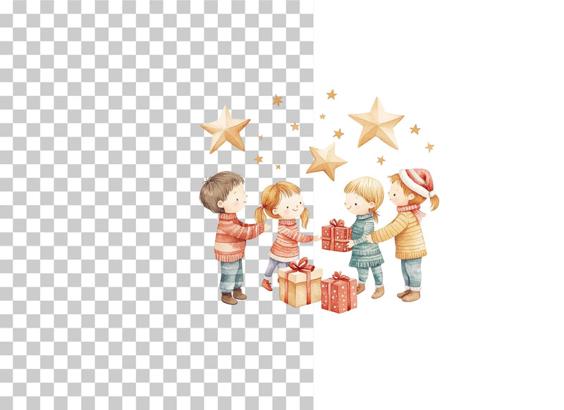 Kids Sending Gifts Clipart Bundle - CraftNest - Digital Crafting and Art