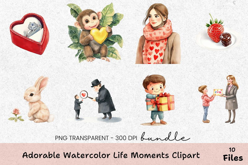 Adorable Life Moments Clipart Bundle - CraftNest - Digital Crafting and Art