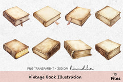 Vintage Book Illustration Clipart Bundle - CraftNest - Digital Crafting and Art