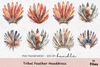 Tribal Feather Headdress Clipart Bundle