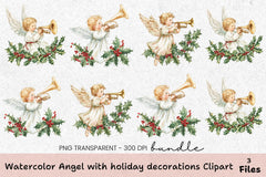 Angel Holiday Decorations Clipart Bundle - CraftNest - Digital Crafting and Art