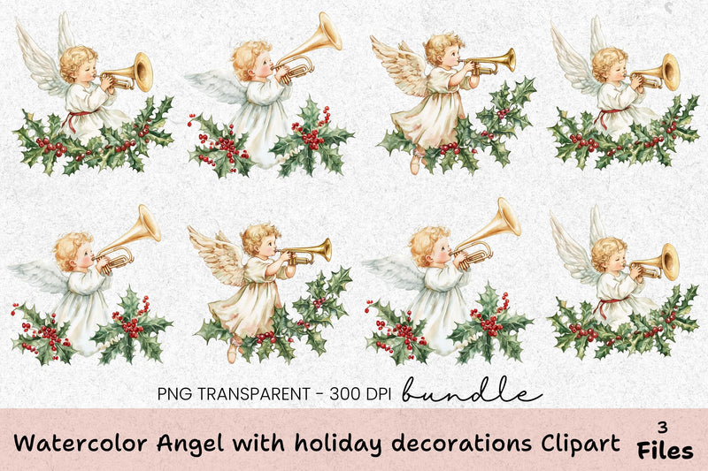 Angel Holiday Decorations Clipart Bundle - CraftNest - Digital Crafting and Art