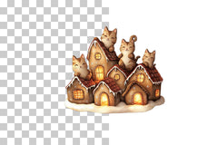 Festive Gingerbread Cat Houses Clipart Bundle - CraftNest - Digital Crafting and Art