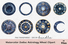 Zodiac Astrology Wheel Clipart Bundle - CraftNest - Digital Crafting and Art