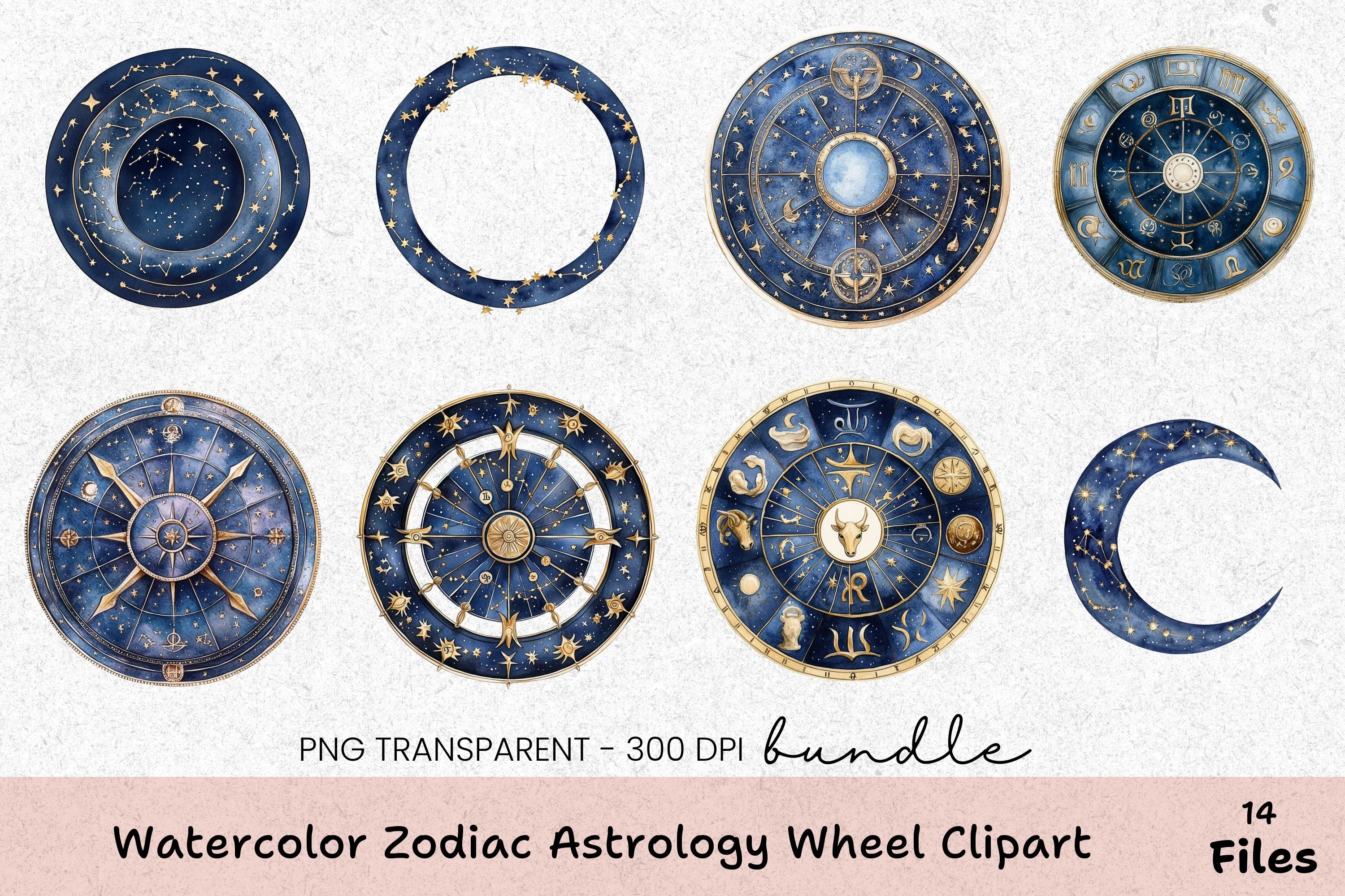 Zodiac Astrology Wheel Clipart Bundle - CraftNest - Digital Crafting and Art