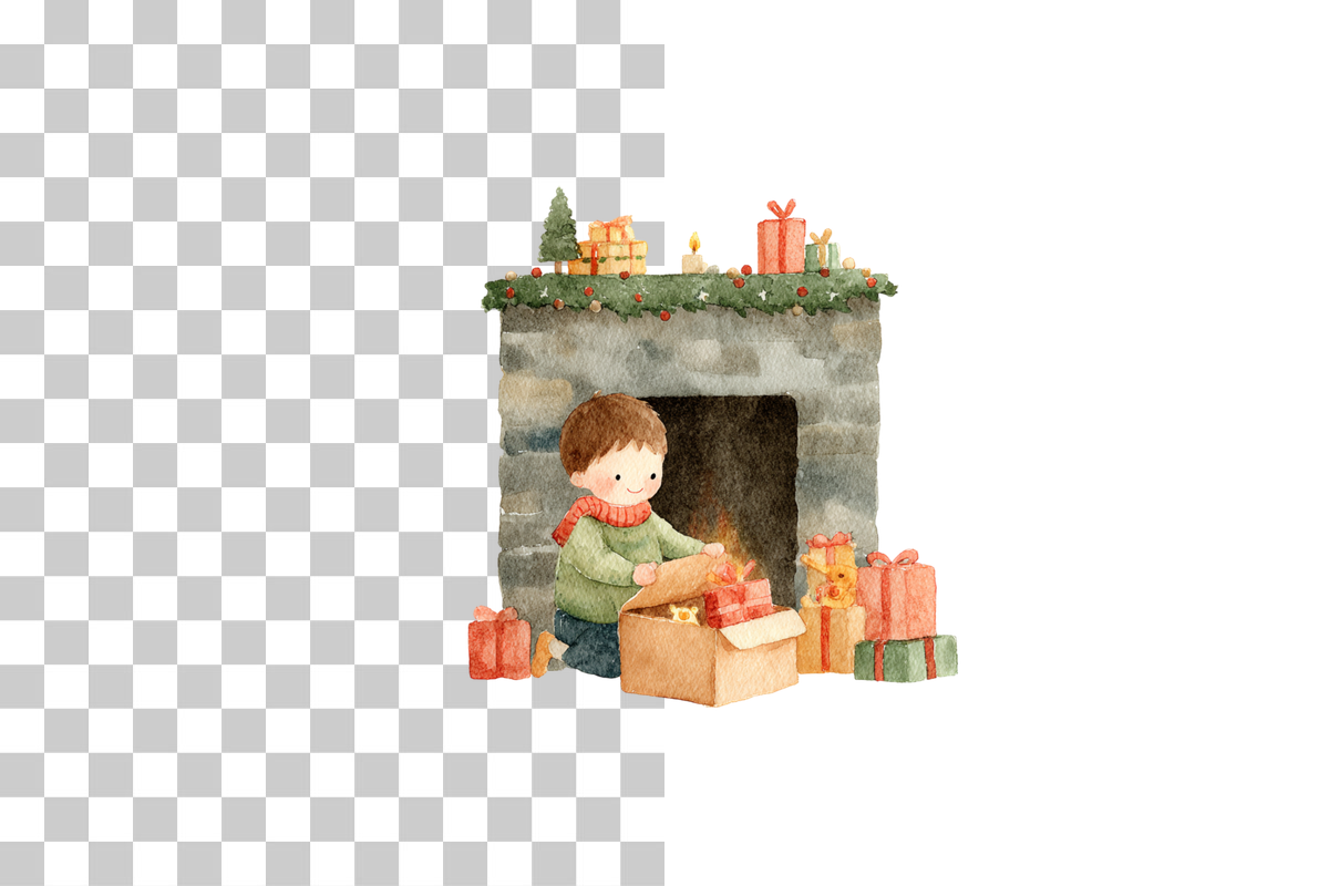 Cute Christmas Kids Clipart Bundle