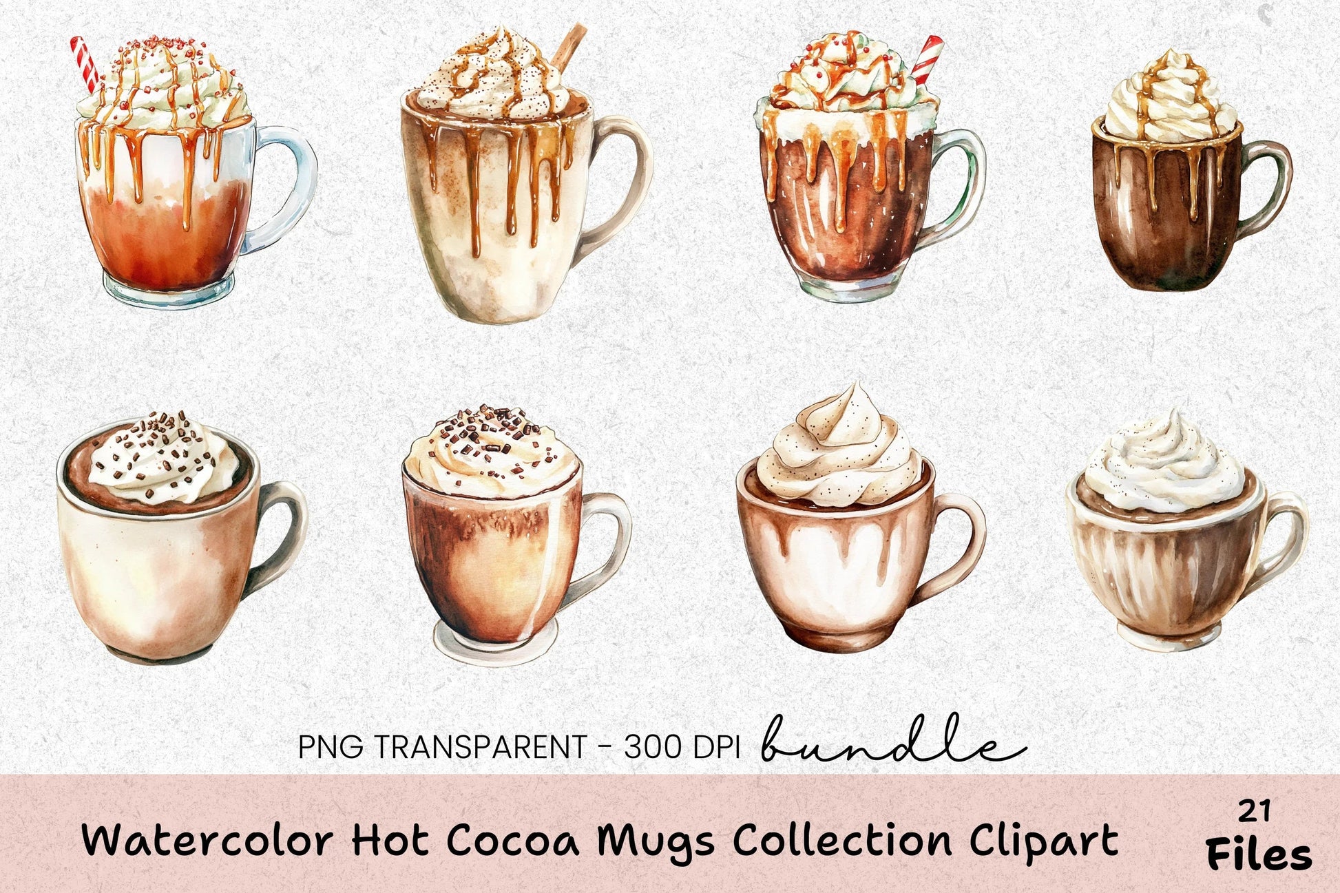 Hot Cocoa Mugs Collection Wrap Bundle - CraftNest - Digital Crafting and Art