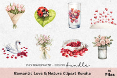 Romantic Love & Nature Clipart Bundle - CraftNest - Digital Crafting and Art