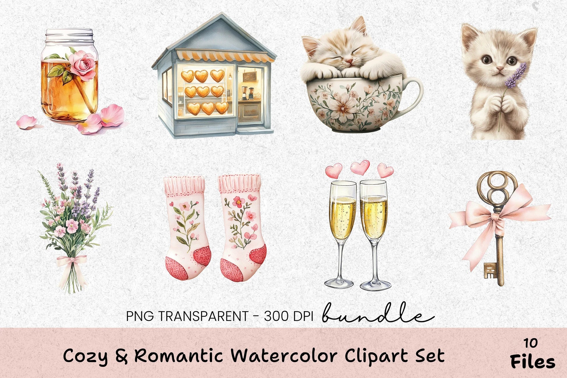 Cozy & Romantic Clipart Bundle - CraftNest - Digital Crafting and Art