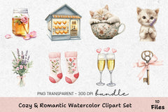 Cozy & Romantic Clipart Bundle - CraftNest - Digital Crafting and Art