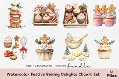 Festive Baking Delights Clipart Bundle - CraftNest - Digital Crafting and Art