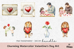 Sweet Valentine's Day Clipart Collection Bundle - CraftNest - Digital Crafting and Art