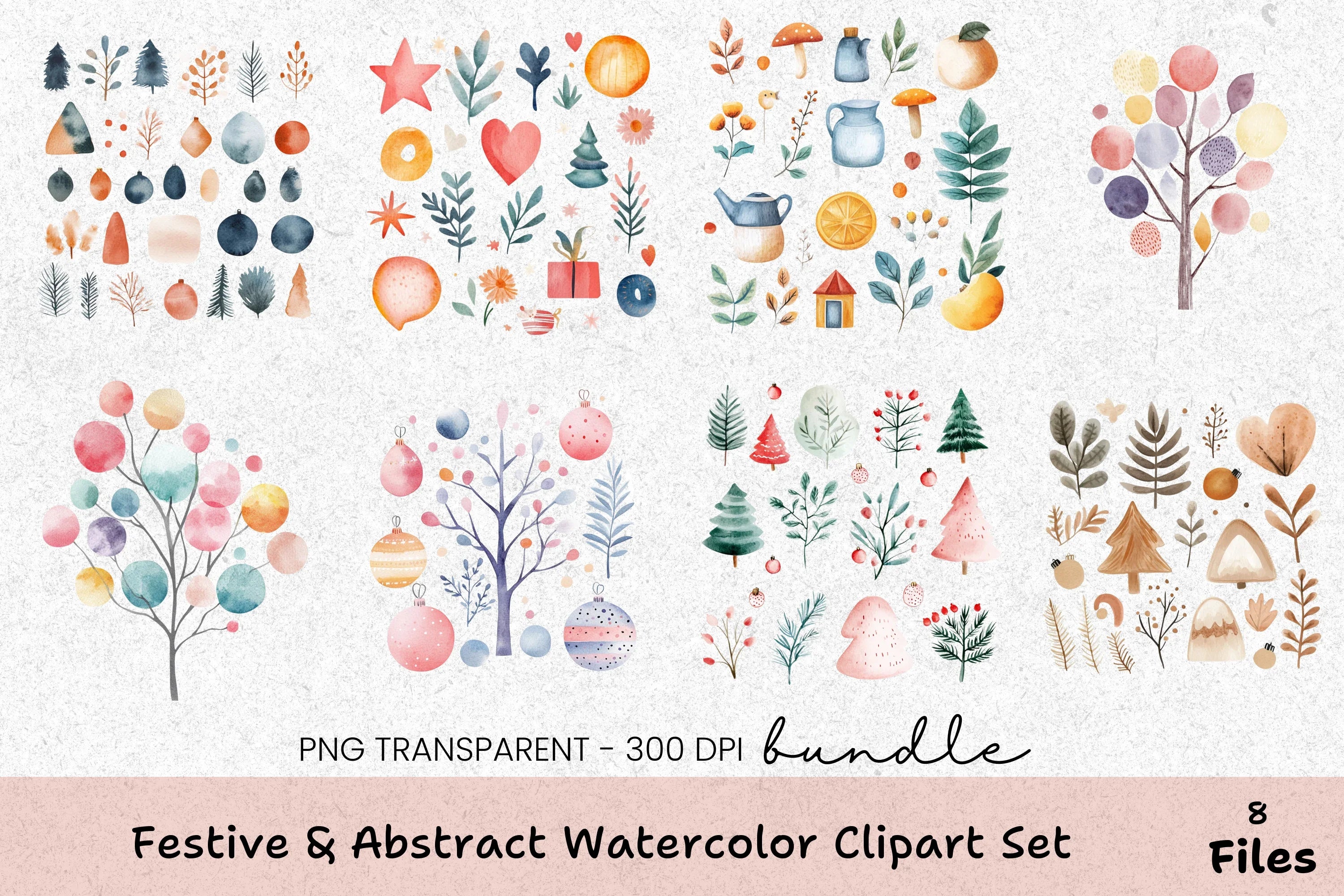Festive & Abstract Clipart Bundle - CraftNest - Digital Crafting and Art