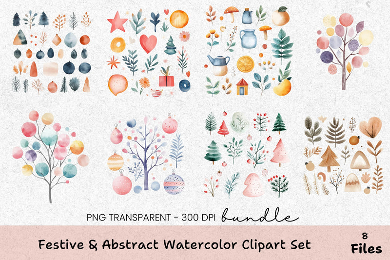 Festive & Abstract Clipart Bundle - CraftNest - Digital Crafting and Art