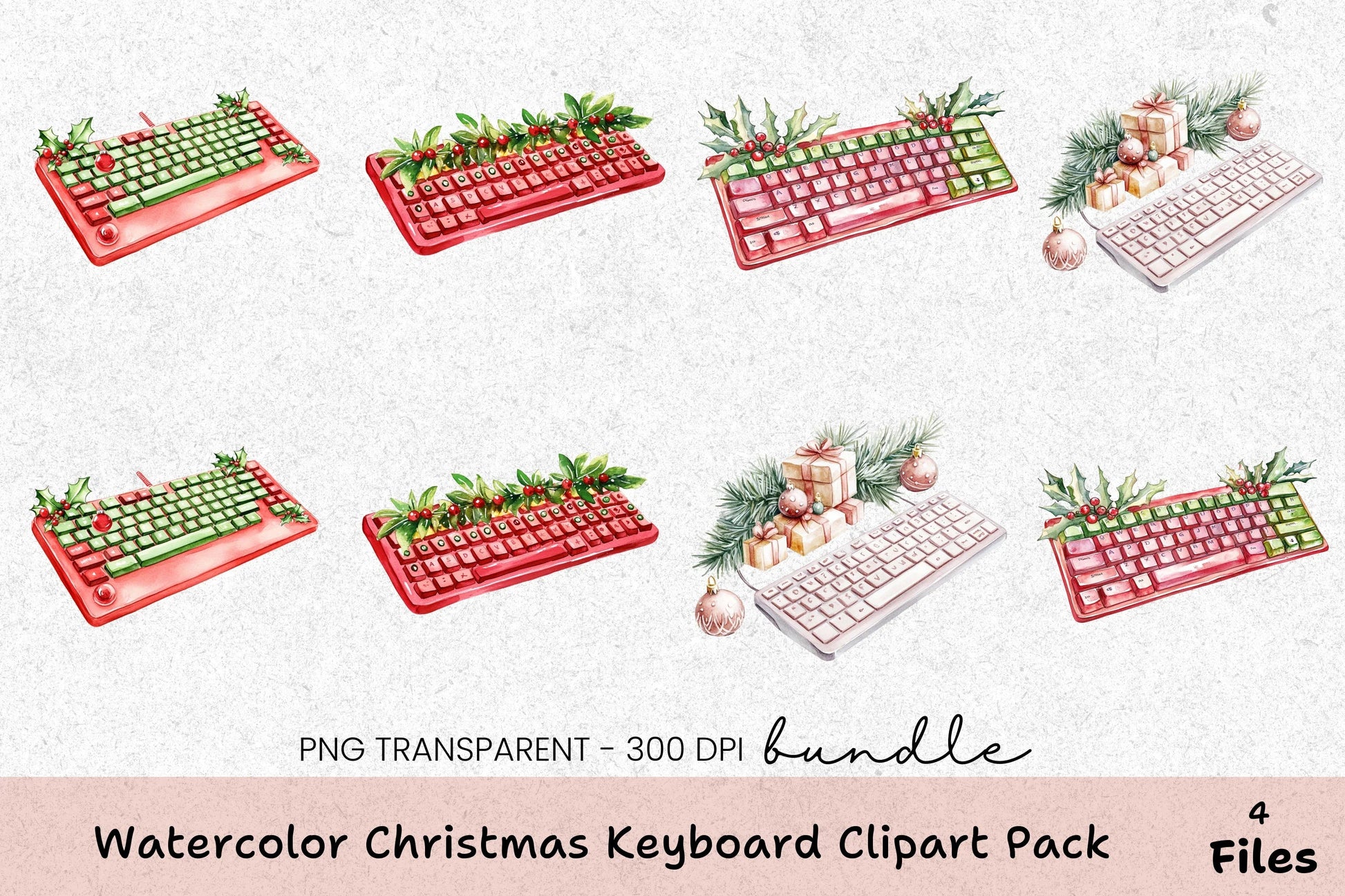 Christmas Keyboard Clipart Bundle - CraftNest - Digital Crafting and Art
