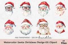 Santa Christmas Design Kit Clipart Bundle - CraftNest - Digital Crafting and Art