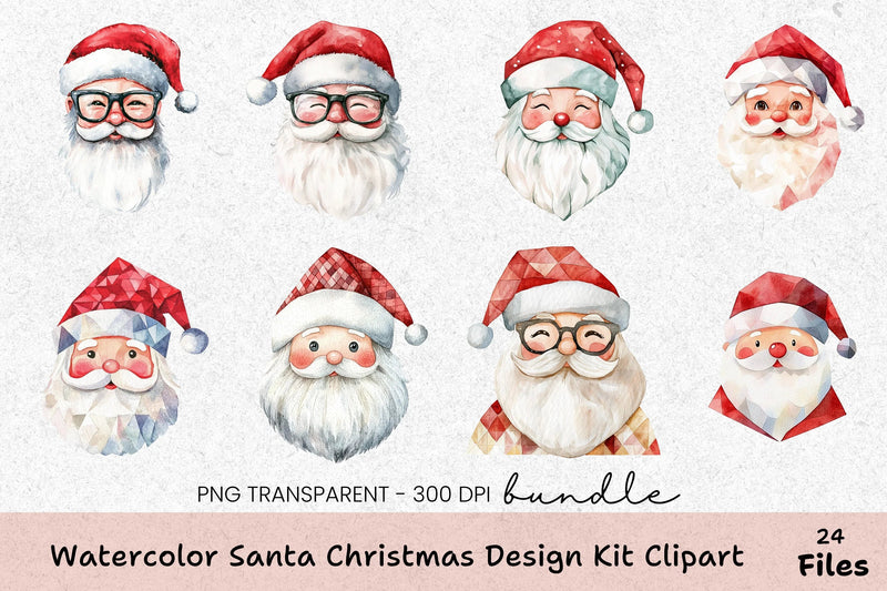 Santa Christmas Design Kit Clipart Bundle - CraftNest - Digital Crafting and Art