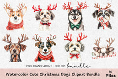 Cute Christmas Dogs Clipart Bundle - CraftNest - Digital Crafting and Art