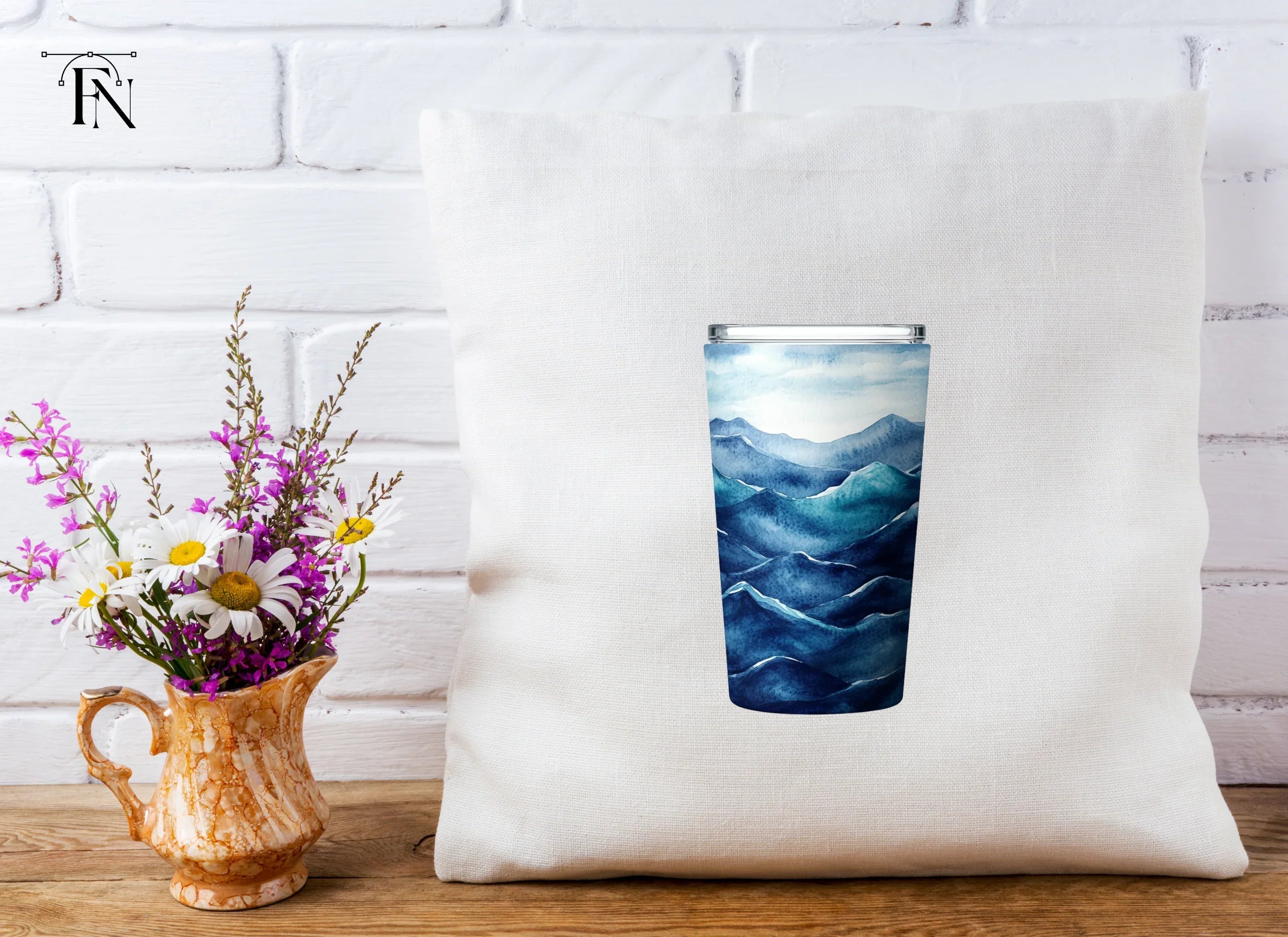 Blue Waves Glass Clipart Bundle